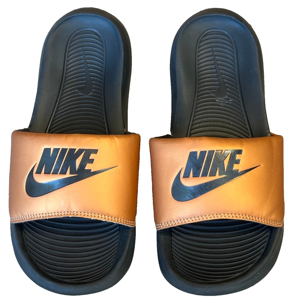 Nike Victori One Slides Recovery Sandals Bronze Black Womens 6 UK 3.5 EU 36.5